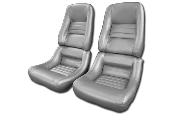 1978 Corvette Reproduction Leather/Vinyl Seat Covers- 4 Inch Bolsters Silver Pace