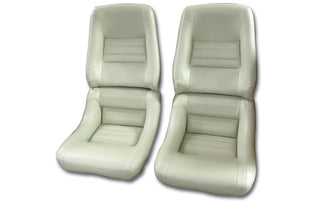 Buy 79-80-oyster-code-66 1980 Corvette Mounted Reproduction Leather/Vinyl Seat Covers- 4 Inch Bolsters