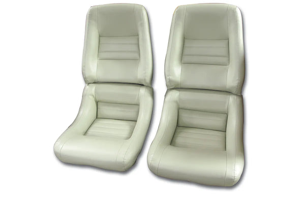 1980 Corvette Mounted Reproduction Leather/Vinyl Seat Covers- 4 Inch Bolsters
