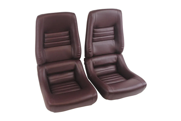 1980 Corvette Mounted Reproduction Leather/Vinyl Seat Covers- 4 Inch Bolsters