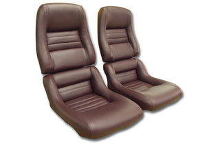 Buy 80-claret-code-36 1980 Corvette Mounted 100% Leather Seat Covers- 2  Inch Bolsters