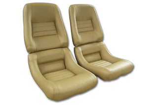 1982 Corvette Mounted Reproduction Leather/Vinyl Seat Covers- 4  Inch Bolsters