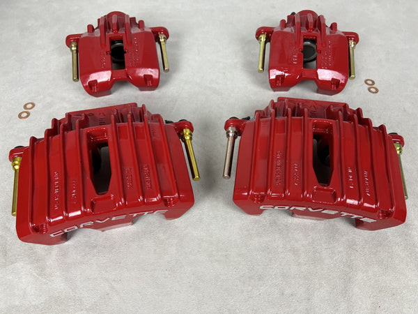 1997-2004 C5 Corvette Brake Caliper - Standard - Remanufactured in the USA Set of 4 - Powder Coated Red