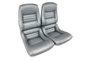 Buy 81-silver-code-64 1981 Corvette Reproduction Leather/Vinyl Seat Covers- 2  Inch Bolsters
