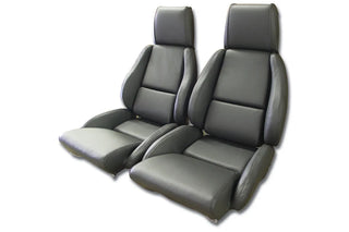 Buy 84-87-graphite-code-22 1985 Corvette Standard Leather Seat Covers- Mounted by Corvette America