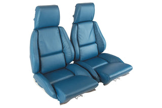 Buy 86-89-blue-code-74 1986 Corvette Standard Leather Seat Covers- Mounted by Corvette America
