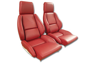 Buy 86-92-red-code-75 1987 Corvette Standard Leather Seat Covers- Mounted by Corvette America