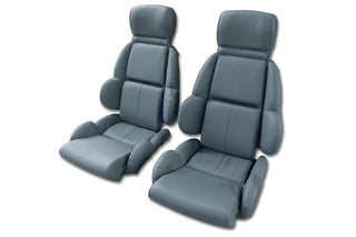 Buy 90-91-blue-code-80 1991 Corvette Standard Leather Mounted Seat Covers by Corvette America