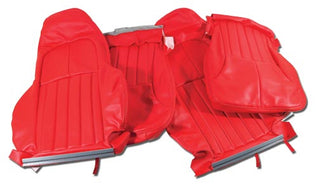 2000-2004 Corvette Leather/Vinyl Standard Seat Covers-Torch Red