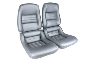 1978 Corvette Mounted 100% Leather Seat Covers- 2 Inch Bolsters Silver Pace