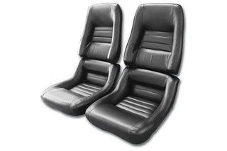 1980 Corvette Mounted Reproduction Leather/Vinyl Seat Covers- 4 Inch Bolsters