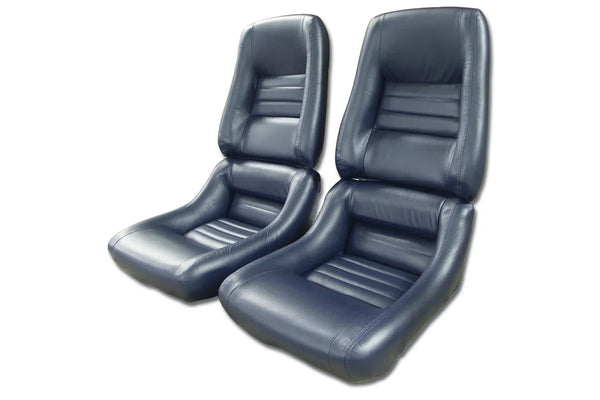 1980 Corvette Mounted Reproduction Leather/Vinyl Seat Covers- 4 Inch Bolsters