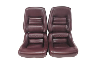 Buy 80-claret-code-36 1980 Corvette Mounted 100% Leather Seat Covers- 4  Inch Bolsters