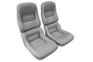 Buy 82-gray-code-68 1982 Corvette Mounted 100% Leather Seat Covers- 2  Inch Bolsters
