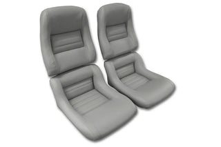 Buy 82-gray-code-68 1982 Corvette Mounted Reproduction Leather/Vinyl Seat Covers- 2  Inch Bolsters
