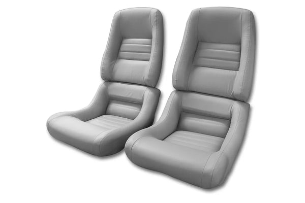 1982 Corvette Mounted Reproduction Leather/Vinyl Seat Covers- 4  Inch Bolsters