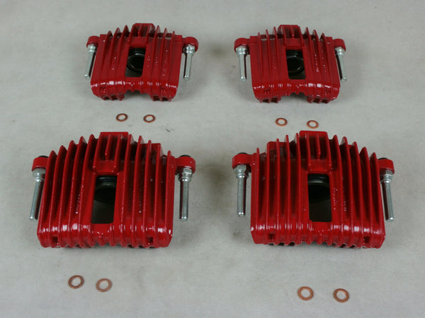 1984-1987 C4 Corvette Brake Caliper - Powder Coated Red - Remanufactured in the USA Set of 4 -