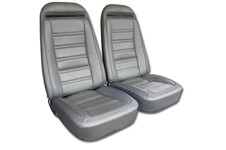 Buy 74-75-silver-code-61 1974 Corvette Leather/Vinyl Seat Covers by Corvette America