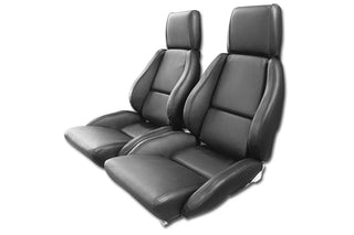 Buy 84-96-black-code-20 1987 Corvette Standard Leather Seat Covers- Mounted by Corvette America