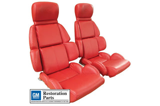 Buy 93-96-torch-red-code-85 1993 Corvette Standard Leather Mounted Seat Covers by Corvette America