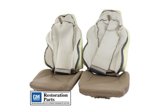 Buy 92-96-beige-code-82 1994-96 Corvette Sport Leather Seat Covers- Mounted