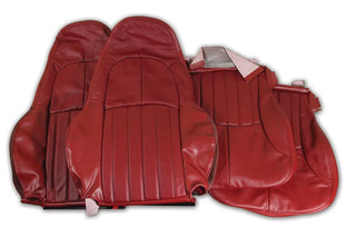 1997-1999 Corvette Leather/Vinyl Standard Seat Covers-Red-by Corvette America