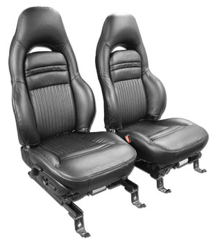 1997-2004 Corvette Leather/Vinyl Sport Seat Covers-Black